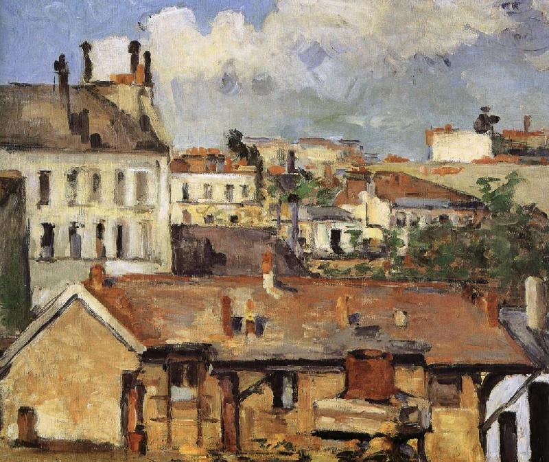 Paul Cezanne rooftop oil painting image